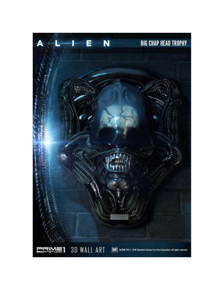 Alien Big Chap Head Trophy - 3D Wall Art - Prime 1 Stuido - 