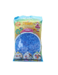 Hama vasalható gyöngy - 1000 db - átlátszó kék